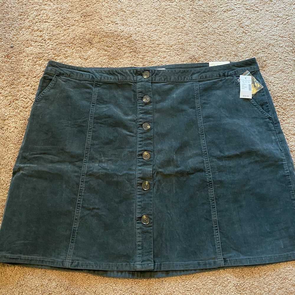 Maurices grey corduroy button skirt